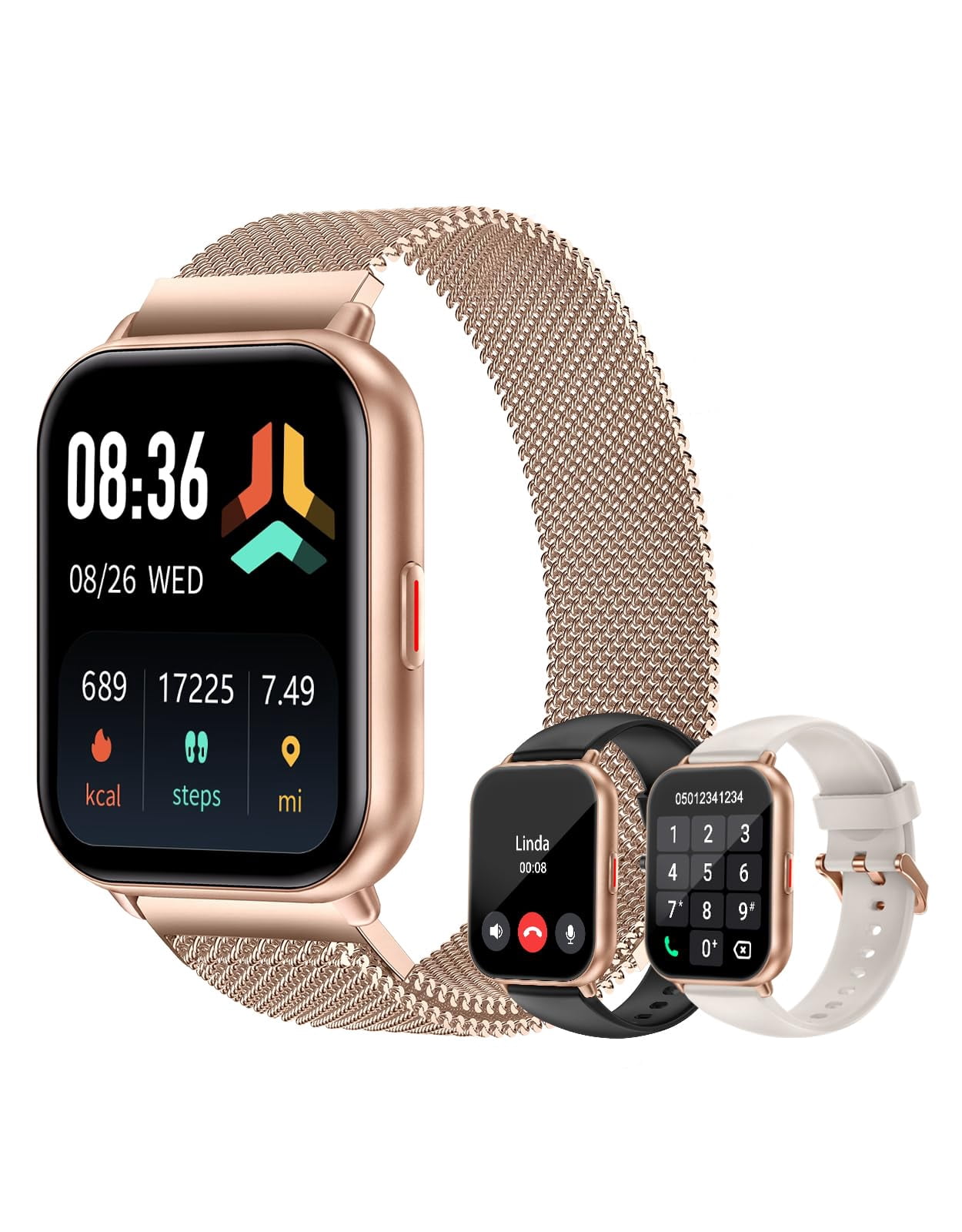 Reloj inteligente Cloudpoem de 1,85 pulgadas para mujeres y hombres con monitor de frecuencia cardía