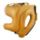 thumbnail image 2 of Protector de cabeza para entrenamiento unitalla, Cleto Reyes con barra "v" en piel color dorado, 2 of 3