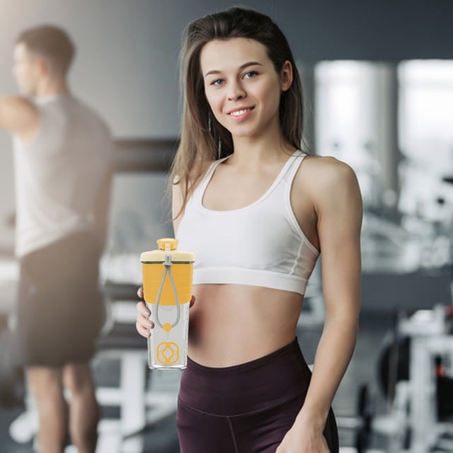 MTBLYS Botella mezcladora de proteínas | Vaso mezclador de 700 ml (24 oz) | Con bola mezcladora | Portátil y a prueba de fugas | Suplemento pre-entrenamiento | Uso en gimnasio y fitness