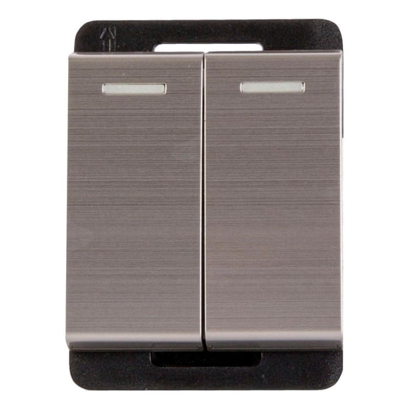 Interruptor Doble Leviton 1 Polo 1/2" Plata