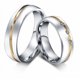 thumbnail image 1 of Par De Anillos De Pareja Linea Dorada Y Tres Piedras Acero INOXIDABLE, 1 of 1