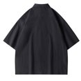 thumbnail image 3 of pstuiky camisetas de hombre, Camisa de manga corta con botones de color liso para hombre camisetas de hombre xl, 3 of 3