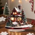 thumbnail image 1 of CaiYueKe Christmas House 2D Flat Ornament Set Shatterproof Hanging Decor Holiday Display Accent Festive Home Decoration Christmas Tree Ornament Gift Set for Family Friends Seasonal Party Supplies, 1 of 3
