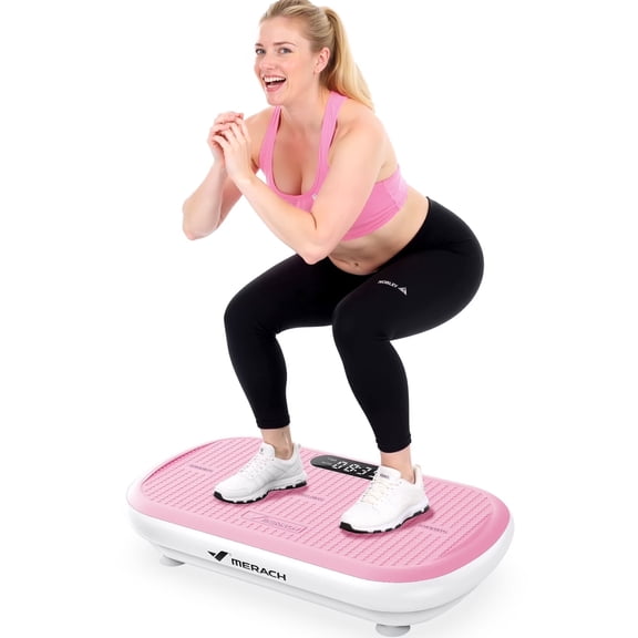MERACH Placa de Vibración de Cuerpo Completo - Estabilidad, Entrenamiento de Pantorrilla, Pedales de Silicona, Soporta 440 lbs, Sincronización por Bluetooth