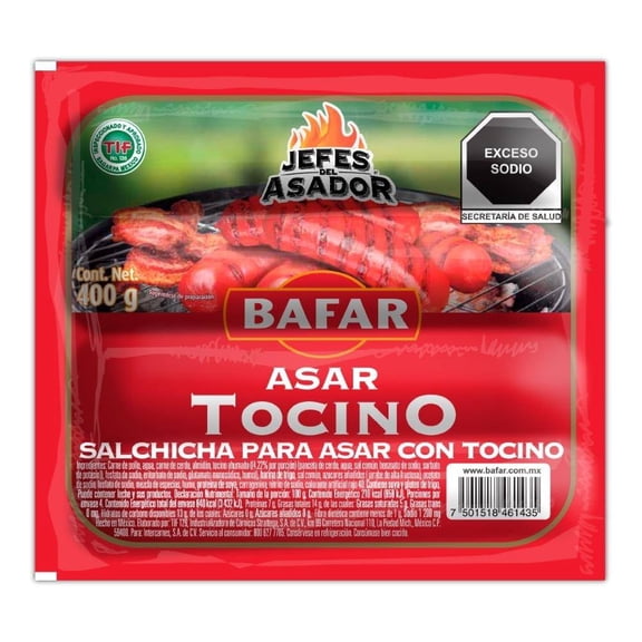 Salchicha para asar Bafar con tocino 400 g