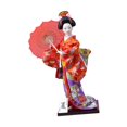 thumbnail image 1 of Estatua de escritorio de muñeca geisha, kimono japonés de 12 pulgadas, figura artesanal tradicional, Estilo E, 1 of 9