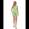 thumbnail image 2 of Traje Corto de Dos Piezas para Mujer, de , A Cuadros, Color Verde, Talla L, 2 of 7