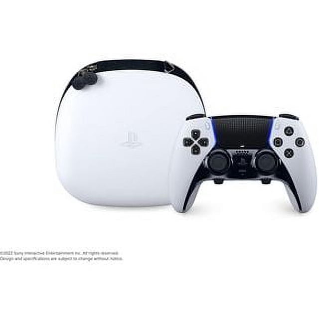 playstation dualsense edge wireless controller - playstation 5 Negro, vista frontal centrada del control inalámbrico con silueta ergonómica, joysticks y botones visibles, panel táctil y zonas de retroiluminación; incluye estuche de transporte. Diseñado para personalización y alto rendimiento, a menudo usado en sesiones de juego competitivo por jugadores que personalizan entradas.