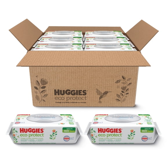 Toallitas Húmedas para Bebé Huggies Eco Protect Tela Suave