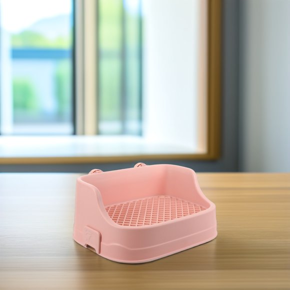 BESTYASH Caja De Arena Rosa Para Conejos Y Cobayas Con Anti Y Base De Malla Duradera