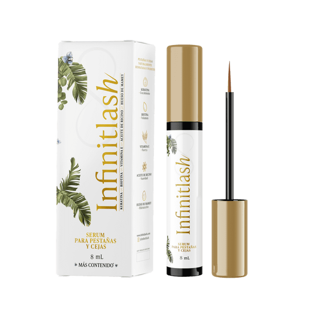 Suero para Pestañas y Cejas Crecimiento Natural con Biotina, Keratina, Vitamina E, Aceite de Ricino y Hueso de Mamey Infinitlflash LASH AND BROW SERUM