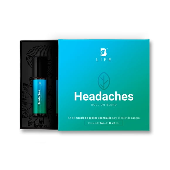 Kit 3 Aceites Esenciales Corporales En Roll On | 10 ml c/u | Kit Headaches Roll On | B Life.