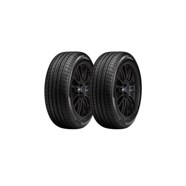 paquete 2 llantas pirelli p7 all season plus 3 245/45r19 98v par de llantas negras 245/45R19 con dibujo de banda de rodadura visible, vista 3/4 frontal centrada sobre rines oscuros; diseño touring all-season indicado para buen agarre y durabilidad, a menudo usado como reemplazo en sedanes y deportivos medianos.