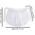 thumbnail image 4 of CaiYueKe White Vintage Maids Apron with Ruffle Hem, Half Waist Tie Skirt Two Pockets, Cute Servant Waitress Costume for Halloween Cosplay Role Play, Kitchen Baking Uniform, 4 of 8