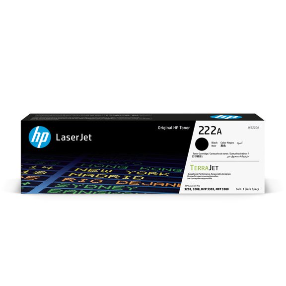 Cartucho de tóner Original HP LaserJet 222A, negro