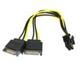 thumbnail image 1 of Cable de alimentación para tarjeta gráfica de 20 cm, de SATA de 15 pines macho a PCI-e de 6 pines hembra, para GPU de ordenador, 1 of 4