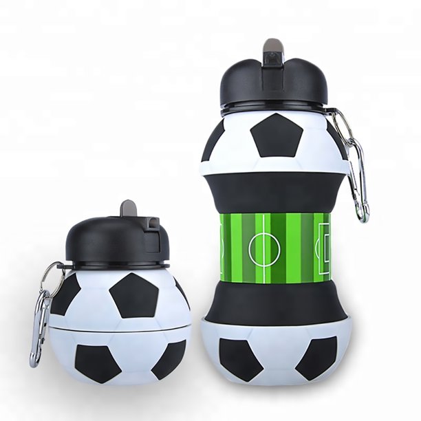 Botella Balon Deportiva MADIOLA Plegable en Forma de Balon Fútbol Soccer 550 ml