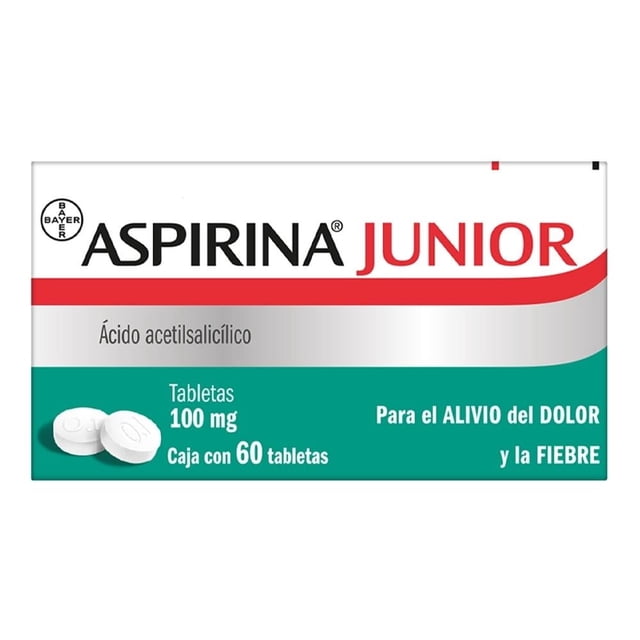 Aspirina 60 tabletas junior ácido acetilsalicílico 100 mg