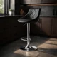 thumbnail image 3 of Sillas de Bar para Barra de Cocina con Respaldo y Reposapies de Altura Ajustable Bancos para Bar con Asiento Acolchado Diseño Elegante Set de 4 Piezas Negro, 3 of 6