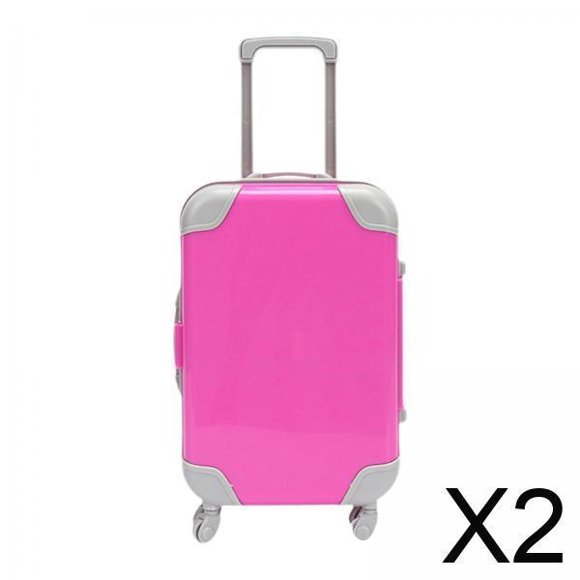 2xMini Maleta Caja De Dulces Caja De Almacenamiento De Equipaje Para Juguetes Infantiles Maquillaje Disfraz Rosa Rojo 2 piezas