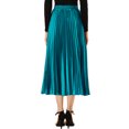 thumbnail image 3 of Falda de Halloween para mujer NOMADIC NOOK, falda midi plisada con cintura elástica metálica, talla 3XL, azul pavo real, 3 of 7