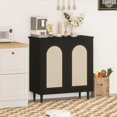 thumbnail image 3 of Qinaqin Rattan-Accented Sideboard Buffet Gabinete Solid Madera Feet para Living Sala cm de Alturaallway Ample Almacenamiento Solution, 3 of 7