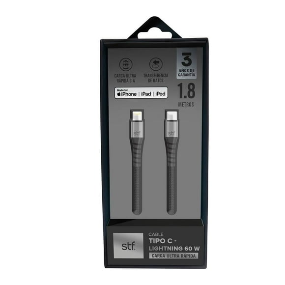 Cable Lightning STF 1.8 m Negro