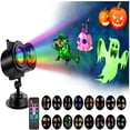 thumbnail image 1 of Proyector de luces LED para Halloween y Navidad, 16 diapositivas, lámpara de proyección doble, impermeable, con ondas de agua para exteriores y control remoto para fiestas y cumpleaños., 1 of 5