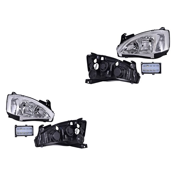 Par de Faros Corsa 2003 A 2007 Chevrolet Fdo Crom 5 Pines