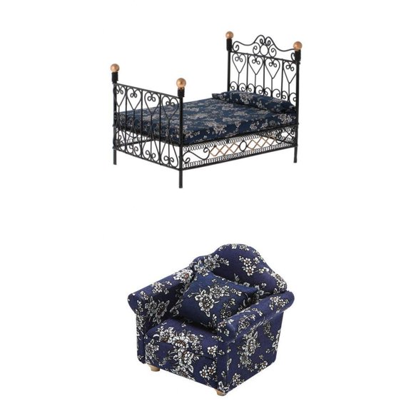 Cama doble con hecho a europeo cojín de sofá individual muebles de para decoración de dormitorio de muñ