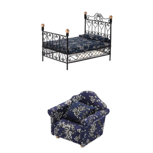 Cama doble con hecho a europeo cojín de sofá individual muebles de para decoración de dormitorio de muñ