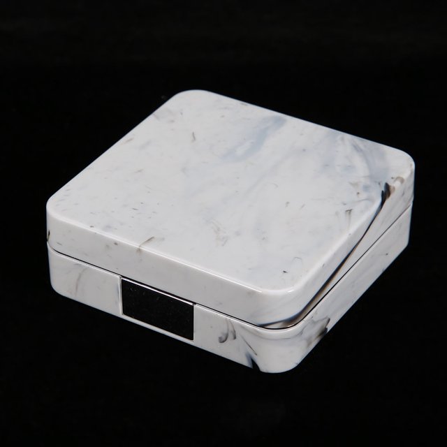Caso De Lente De Contacto, Caja De Lente De Contacto De La Superficie De Mármol Caja Exterior Con Espejo .6x2.6x0.9 Pulg.