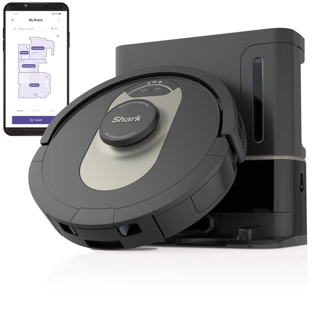 Robot aspirador Shark AV2501AE AI reacondicionado con base XL HEPA de 60 días, navegación LIDAR, per