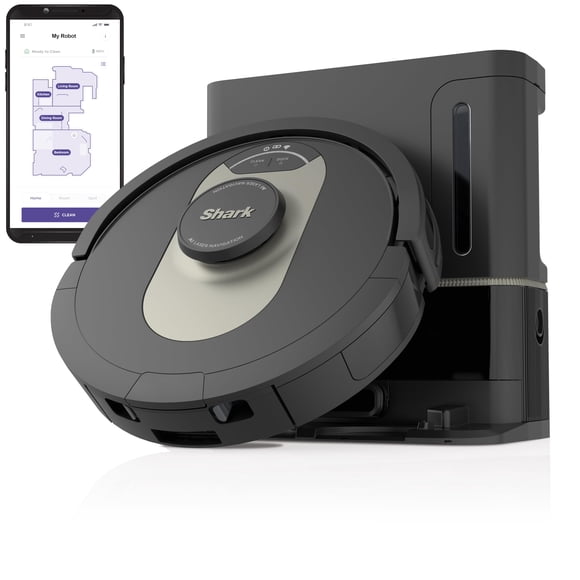 Robot aspirador Shark AV2501AE AI reacondicionado con base XL HEPA de 60 días, navegación LIDAR, per