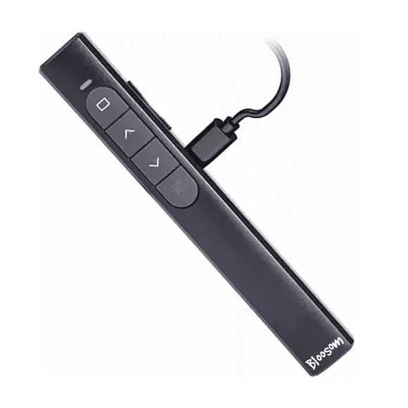 Presentador inalámbrico Bloosom de control remoto puntero clicker con hipervínculo y control de volumen usb portátil Negro