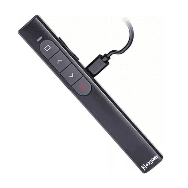 Presentador inalámbrico Bloosom de control remoto puntero clicker con hipervínculo y control de volumen usb portátil Negro