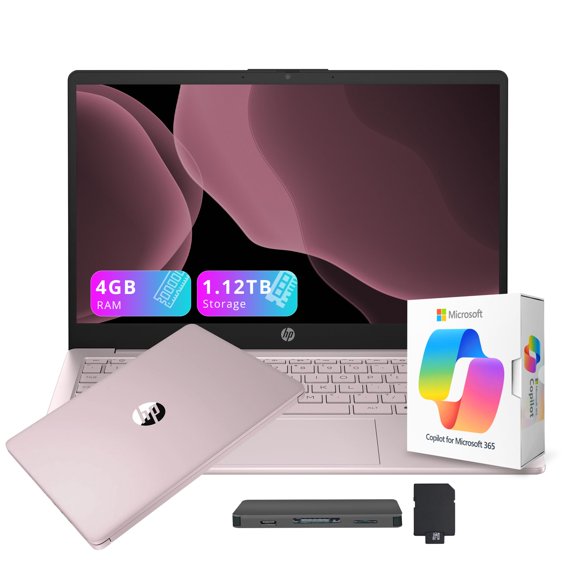 Laptop HP Stream 14" Intel N150 4GB RAM 1.12 TB Rosa