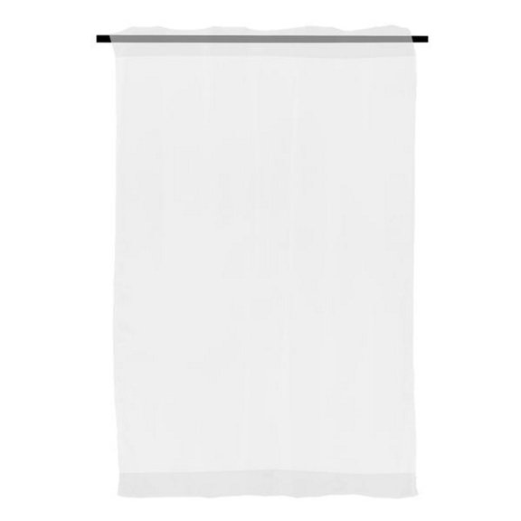 cortina traslúcida con dobladillo tergal blanca 150 x 213 cm