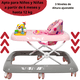 thumbnail image 3 of Andadera para Bebé Luz Sonido Juguetes Interactivos Altura Ajustable Plegable Rueda de Goma Apta desde 6 meses hasta 12 kg - Rosa, 3 of 6