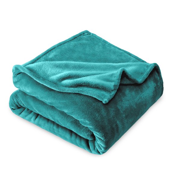 Bare Home Manta de Felpa Polar de 300 G/M², Microfibra Mullida, Suave y Afelpada, Tamaño Matrimonial/queen, Color Esmeralda