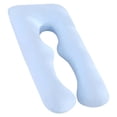 thumbnail image 4 of Almohada de embarazo para dormir en forma de U, almohada de maternidad, soporte para espalda, piernas y vientre, para mujeres embarazadas, color azul, 4 of 7