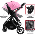 thumbnail image 3 of Carriola para Bebé  Asiento Reversible Convertible a Bambineto Plegable Ruedas de Goma Cinturón Apta a partir de 0 Meses - Rosa, 3 of 3