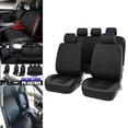 thumbnail image 3 of Fundas Para Asientos De Automóviles, Clásicas, Lavables, Lujosas, Para La Mayoría De Los Autos, SUV, Autopartes, Negras, 9 Piezas Sunnimix cubierta de asiento, 3 of 7