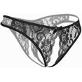 thumbnail image 2 of Zhuge Bragas Sexy para Mujer con Encaje Floral y Sin Entrepierna, Tejido Elástico, Diseño Atractivo y Cómodo para Momentos Especiales,Talle L Negro, 2 of 5