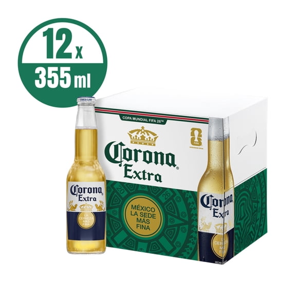Cerveza clara Corona Extra 12 botellas de 355 ml c/u