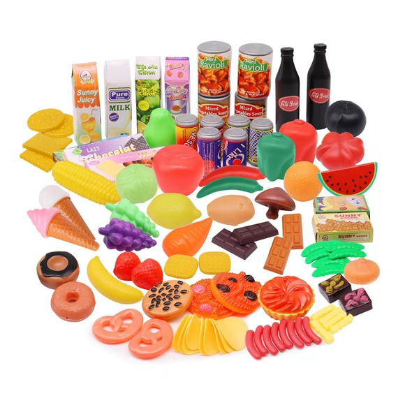120pzs Kit De Juguetes De Cocina De Niños Para Cortar Frutas