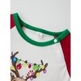 thumbnail image 4 of Conjunto de pijama navideño familiar a juego, camisetas de manga larga con estampado de renos y pantalones a cuadros. Ropa de dormir navideña., 4 of 9