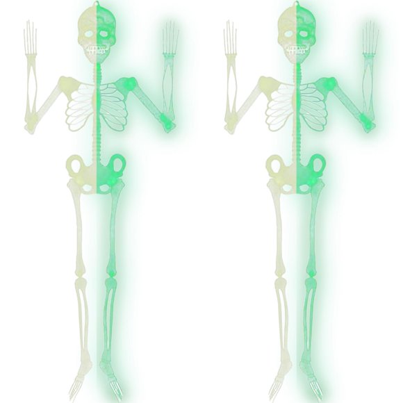 Adorno para decorar casas VentDepot SkeleHangMid 2Pzas 90cm Plástico verde fluorescente