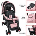 thumbnail image 3 of Carriola Doble Gemelar Plegable para Bebés 0 Meses Hasta 32 kg - Rosa, 3 of 7