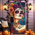 thumbnail image 4 of Decoraciones de Halloween, 35 x 71 pulgadas, cubierta de puerta de Halloween y Día de Muertos, decoración de puerta de Halloween y Día de Muertos, decoración de fiesta de festival, cubierta de puerta, 4 of 6